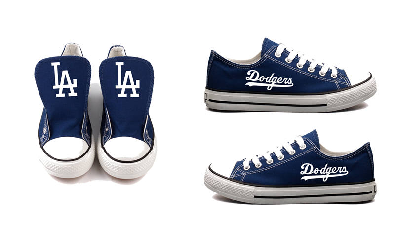 Women's Los Angeles Dodgers Repeat Print Low Top Sneakers 004
